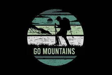 Fototapeta premium Go mountains retro vintage landscape