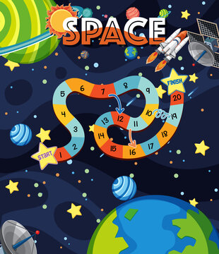 Game template with space theme background