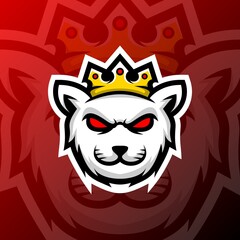 vector graphics illustration of a cat king in esport logo style. perfect for game team or product logo