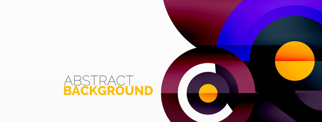 Abstract round shapes background. Minimalist decoration. Geometric background with circles and rings