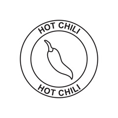 Hot Chilly label icon in black line style icon, style isolated on white background