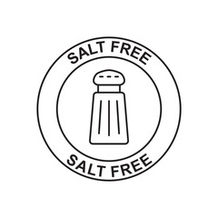 Salt free, sodium free label icon in black line style icon, style isolated on white background