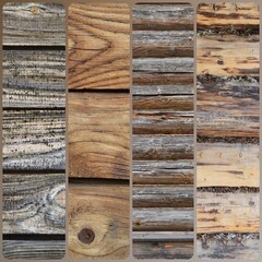 Collage of different wooden textures