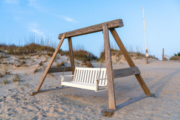 Swing on the Beach that faces the Ocean