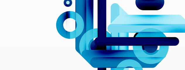 Creative geometric wallpaper. Minimal lines and circles background