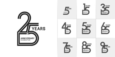 set of anniversary premium collection color can be use for celebration event