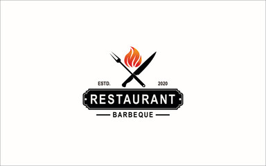 icon knife grill barbeque logo symbol icon design inspiration.