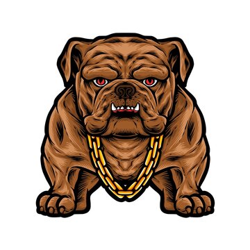 angry bulldog vector logo illustration