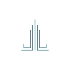 Tower icon logo flat design illustration