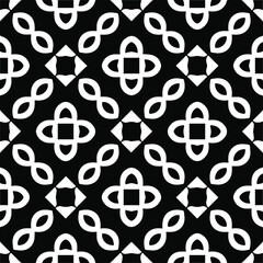 Seamless vector pattern in geometric ornamental style. black and white pattern.Design element for prints, backgrounds, template, web pages and textile pattern. Geometric art.