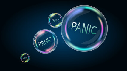 Panic in the soap bubble. The panic is overdone. - obrazy, fototapety, plakaty