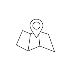 Direction map route icon line style icon, style isolated on white background