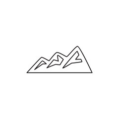 Mountains, nature outdoor icon line style icon, style isolated on white background