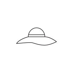 Hat, beach summer fashion icon line style icon, style isolated on white background