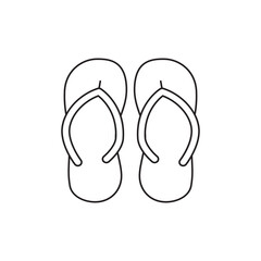 Flip flops, footwear slippers icon line style icon, style isolated on white background