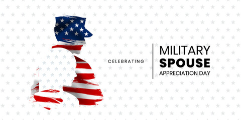 Military Spouse Appreciation Day. holiday in United States of America. Template for holiday banner, invitation, flyer, etc.
