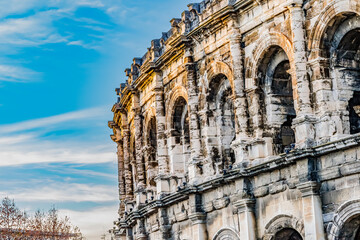 Naklejka premium Ancient Roman Arena Amphitheatre Nimes Gard France
