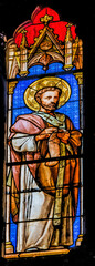 Fototapeta premium Saint Augustine Stained Glass Saint Perpetue Church Nimes Gard France