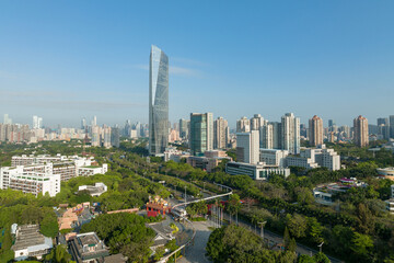 Naklejka premium Aerial view of multistory apartment construction site in China