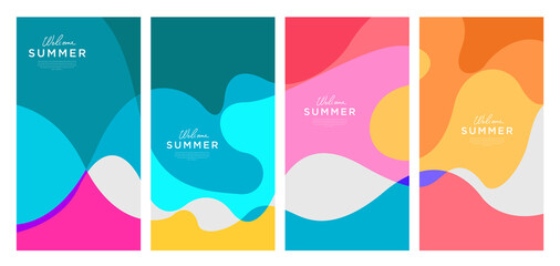 Vector Colorful liquid and fluid background for summer collection