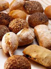 variety of sandwich bread loafs