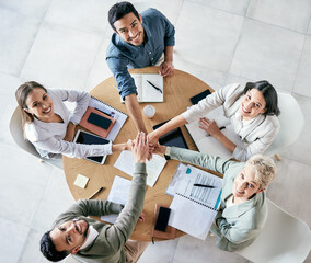 Work ethic will be reflected in everything you do. High angle shot of a group of young...