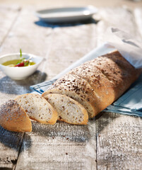 bread on a wooden table