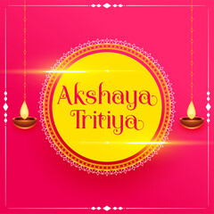 shubh akshaya tritiya wishes poster with diya design