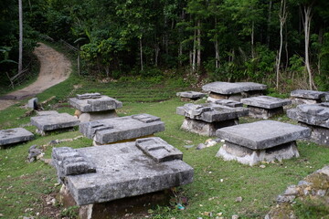 Kubur Batu or stone tomb of a megalithic civilization that is still sustainable, West Sumba, East...