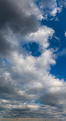 Fantastic soft thunderclouds, sky panorama