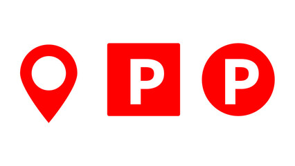 Black parking icon. Car parking traffic illustration isolated.