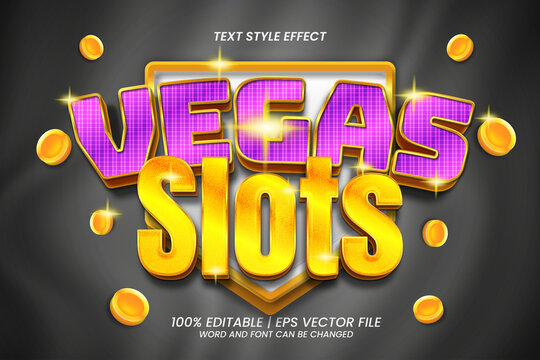 3D Gold Vegas Slots Text Effect Editable Luxury Style