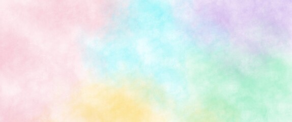 Abstract modern pink yellow blue background. Watercolor background in bright rainbow colors.