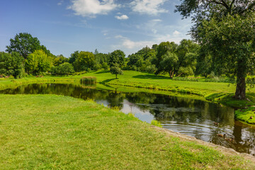 Fototapeta na wymiar Scenic View of the Park in the Summer