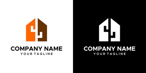 a house and cactus themed graphic, on a black and white background. vector graphics base.