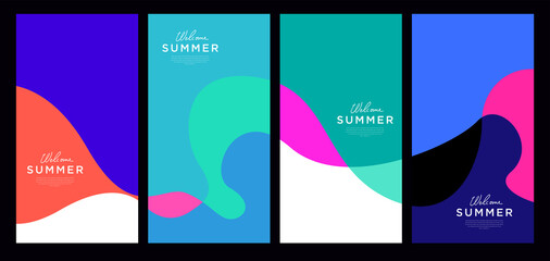 Vector Colorful liquid and fluid background for summer collection