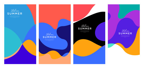 Vector Colorful liquid and fluid background for summer collection