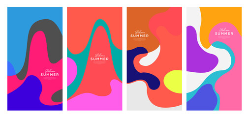 Obraz premium Vector Colorful liquid and fluid background for summer collection