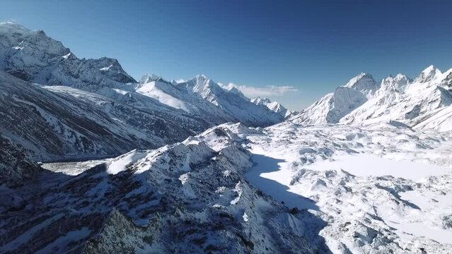 Views over mountains in Nepal