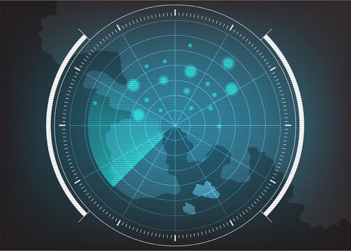 world map with a radar screen,digital blue radar with targets and world map using as background and wallpaper
