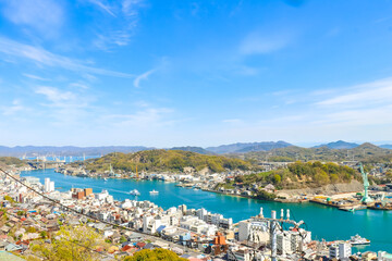 尾道城跡地の千光寺公園視点場からの風景