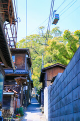 尾道の坂道とロープウェイ