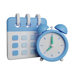 Alarm clock or date reminder icon 3D rendering illustration