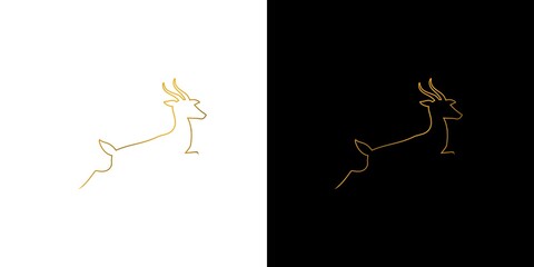 Simple and luxury deer logo design