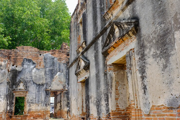 Wichayen House in Lopburi, Thailand. It is located in the north of Narai Ratchaniwet Palace. It was built around the year 1685 to serve Western ambassadors who came to visit. King Narai the Great