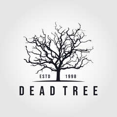 Black Branch Tree or Naked trees silhouettes. Hand drawn isolated illustrations.