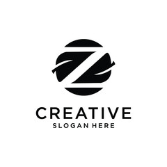 Nature Leaf letter z logo design template