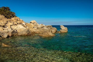 Cala Pira, Sardinia, in a summer day