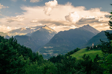 Summer sunset in the mountains of Valle d'Aosta