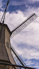 An old windmill house with the clear blue sky at the in Melaka.